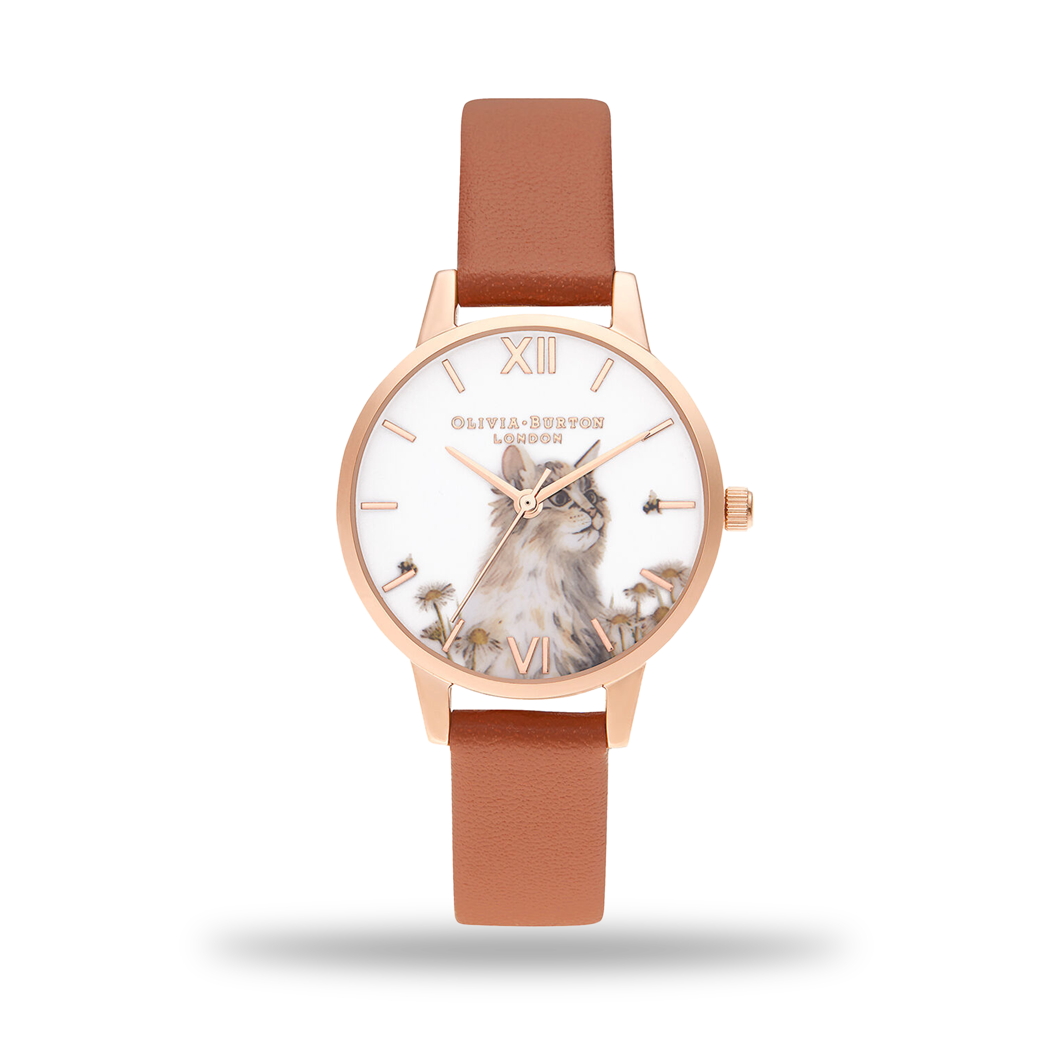 Illustrated Animals Honey Tan Kitten Rose Gold The Watch Library